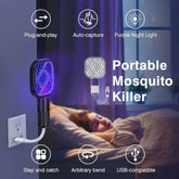 USB Rechargeable Mosquito Killer Racket with UV Light – Portable Indoor & Outdoor Bug Zapper