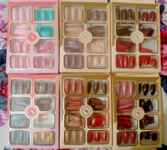 96 Pcs Nude & Red Artificial Nail Tips Professional Manicure