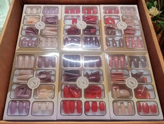 96 Pcs Nude & Red Artificial Nail Tips Professional Manicure