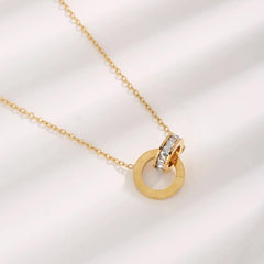 Roman Circle Stainless Steel Necklace for Women