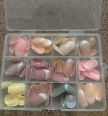 144 Pcs Multicolor False Nails Set with Glue