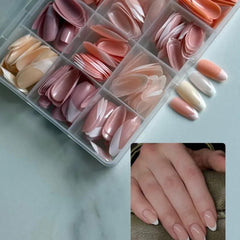 144 Pcs Multicolor False Nails Set with Glue