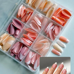 144 Pcs Multicolor False Nails Set with Glue