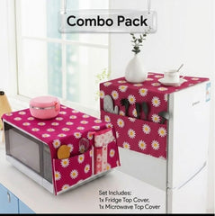 Microwave Oven & Refrigerator Top Cover Combo Pack