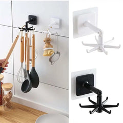 360° Rotating Kitchen Storage Rack | Cabinet Organizer with Hooks for Utensils & Accessories