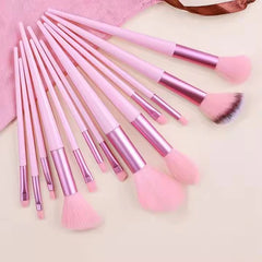 13 Pcs Makeup Brush Set – Soft Fluffy Pink Brush Kit
